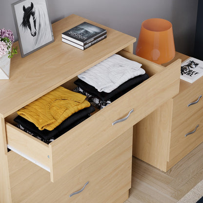 Chest of Drawers 5 Drawer Dresser with Metal Handles & Anti-Bowing Support, Bedroom Storage Furniture in White, Black, Grey & Pine – Spacious & Sturdy