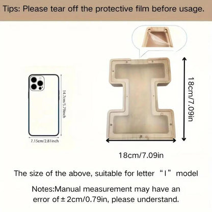 1 unique 18cm*18cm wooden letter jar - 26 creative A-Z letter storage containers, transparent design, birthday gift idea, home decoration, best friend gift, and functional holiday present.