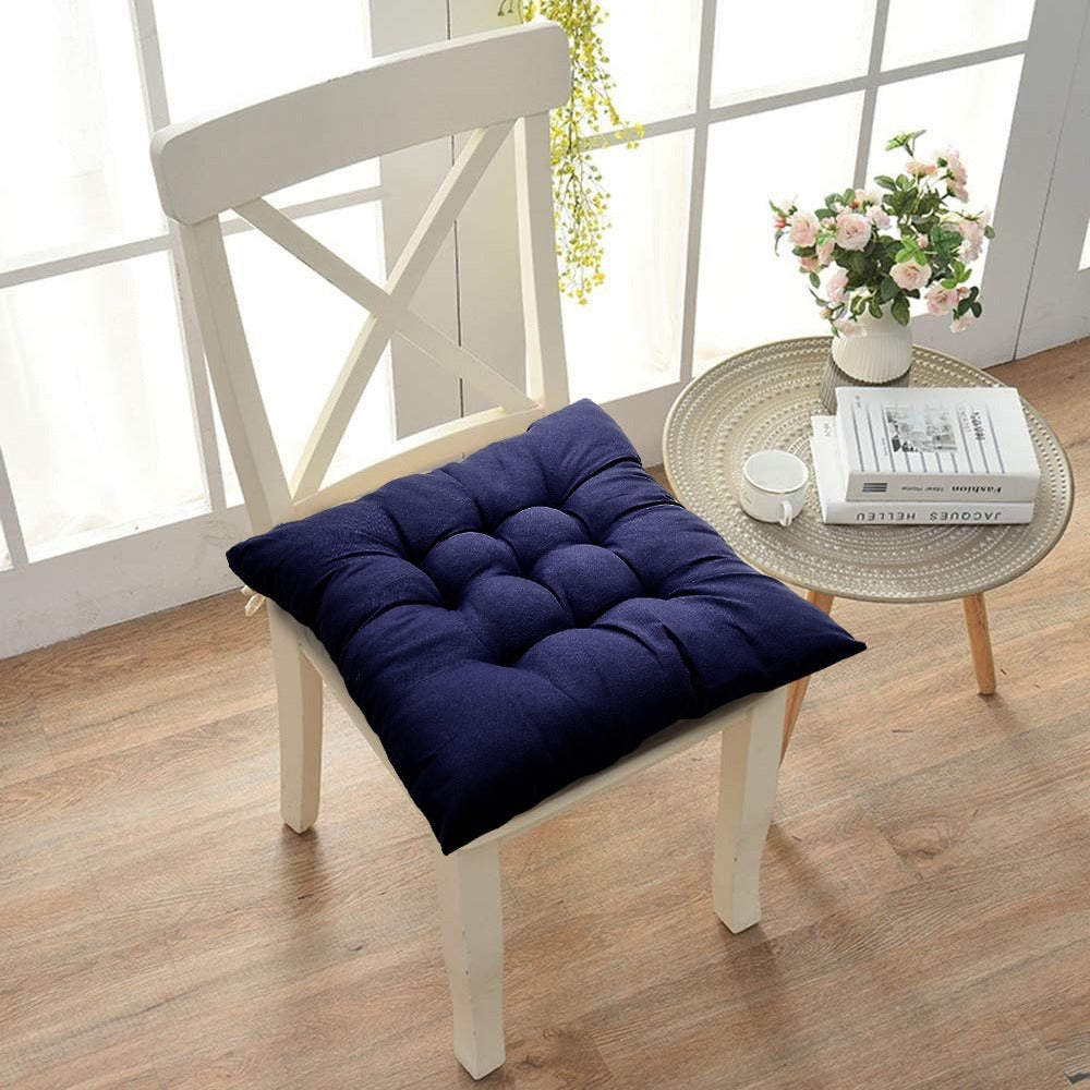 Seat Cushion Pads 4 Pack 40x40cm – Solid Colour Comfort Chair Pads for Office, Dining & Home, Prolonged Sitting Support in Purple & Dark Blue