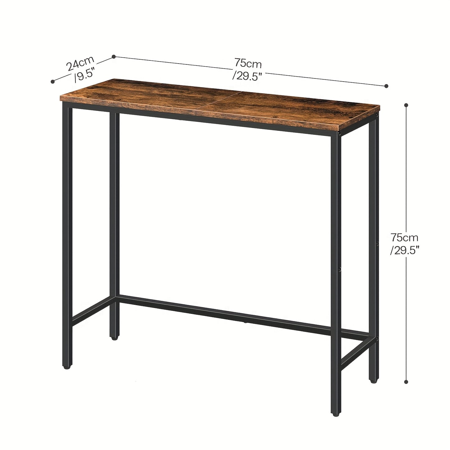Entryway Table, Console Table, Hallway Entrance Table Sofa Table Behind Couch, for Living Room, Entryway, Easy Assembly, Accent Table, Rustic Brown And Black, Greige And Black