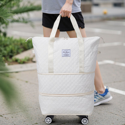 Travel Bag, Multifunctional Luggage Bag, Expandable Luggage Suitcase, Carry on Bag, Rolling Duffle Bag with Detachable Wheels, Travel Essentials Bag, Large Capacity with Zipper Closure, Ideal for Fitness, Yoga, and Everyday