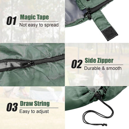 SINGLE SLEEPING BAGS CAMPING RECTANGULAR ENVELOPE ZIP UP ADULT