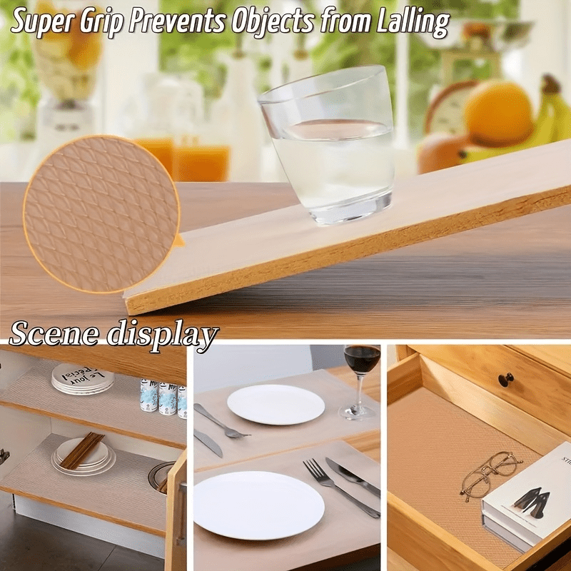 45X300Cm Large Roll EVA Transparent Anti Slip Drawer Mat, Kitchen And Bathroom Anti Oil And Anti Slip Mat, DIY Cutting Self-Adhesive Backing, Refrigerator Bookshelf Storage Mat, Furniture Protection Anti Scratch Mat, Easy to Clean And Washable, Versatile
