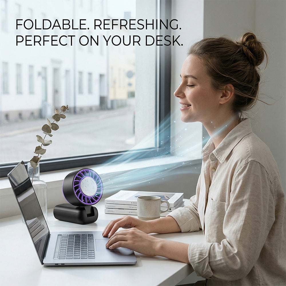 Rechargeable Handheld Fan with LED Display