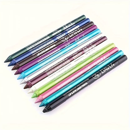 12 Eyeliner Pens with Pencil Sharpener Set 2 in 1 Color Makeup Eyeliner Pen Eye Shadow Waterproof And Sweat Resistant, Lasting, Perfect Gift for Mother'S Day