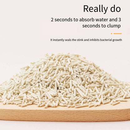 2.4Kg/6L Tofu Cat Litter Clumping, Toilet Flushable Easy Clumping Tofu Litter, 2mm