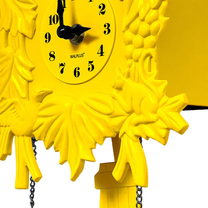 Cuckoo Clock Wall Battery Operated Pendulum – Vintage Chiming Bird Flapping Volume Adjustable – Black Forest Style Wall Clock for Living Room Office Home Décor