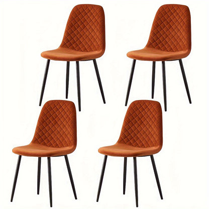 Velvet Dining Chairs Set of 2 or 4 – Upholstered Fabric Seat with Metal Legs, 40x44.5x84cm, 120kg Capacity, Modern Dining Room & Living Room Side Chairs, 16 Colours