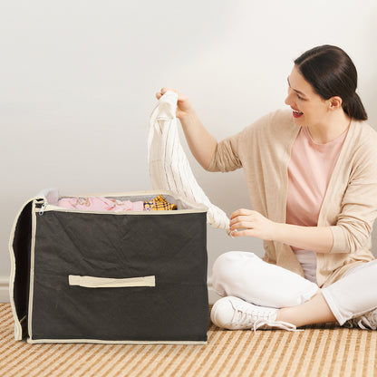 Vinsani 3pcs Deluxe Clothes Storage Bags Organizer Large Capacity Double Zipper, Moisture-Proof Big Clear Windows Perfect Space for Clothes, Beddings, Blankets and Duvet