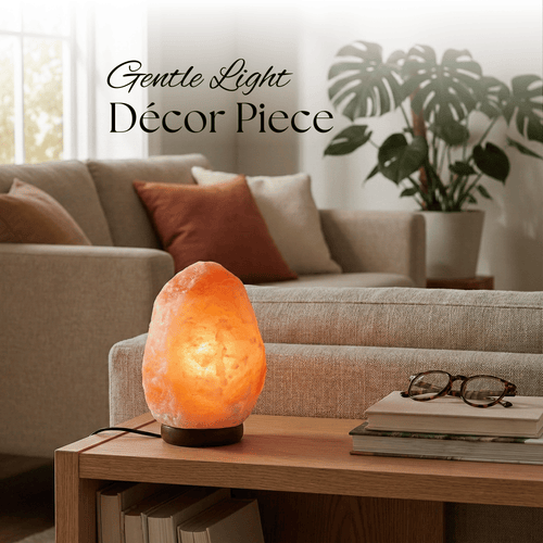 100% Real Himalayan Crystal Rock Salt Lamp - Direct from Foothills of The Himalayas Wooden Base Calming Atmosphere Night Lamp - Handcrafted Design Great as a Gifts (2-3 kg)
