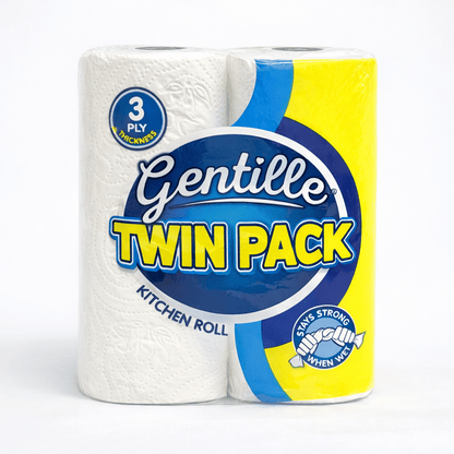 Gentille Twin Kitchen Roll 3 Ply Thickness Thick, Strong, Absorbent Paper (24)