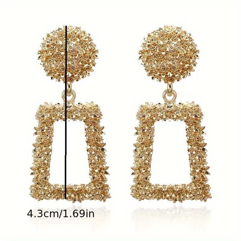 5-Pair Vintage Fashion Geometric Metal Round Stud Earrings Set, Wedding Party Earrings for Various Occasions, Random Shipping (No Duplicates)