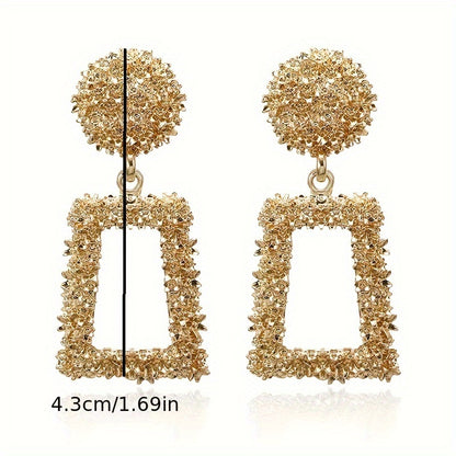 5-Pair Vintage Fashion Geometric Metal Round Stud Earrings Set, Wedding Party Earrings for Various Occasions, Random Shipping (No Duplicates)