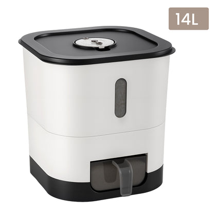 14/25L Automatic Rice Dispenser Large Capacity, Sealed Rice Storage Container, Suitable for Rice, Grains, Flour, Kitchen Supplies, Pet Cat and Dog Food Storage Container, Ideal for Kitchen, Home Use