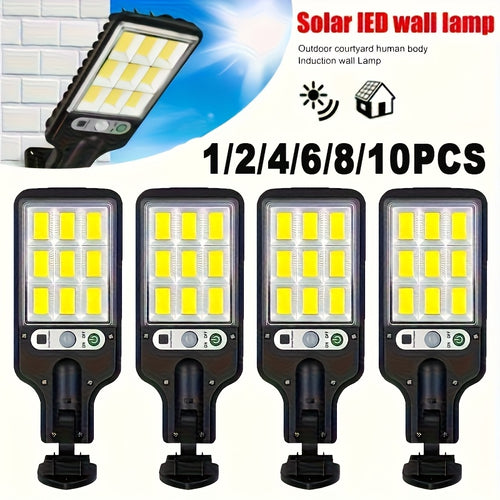 10/8/6/4/2/1PACK Outdoor Solar Lights 108COB Motion Sensor Street Lamp with Remote Control - 3 Lighting Modes, 180° Coverage, Easy-to-Install for Garden Garage Yard Backyard Patio