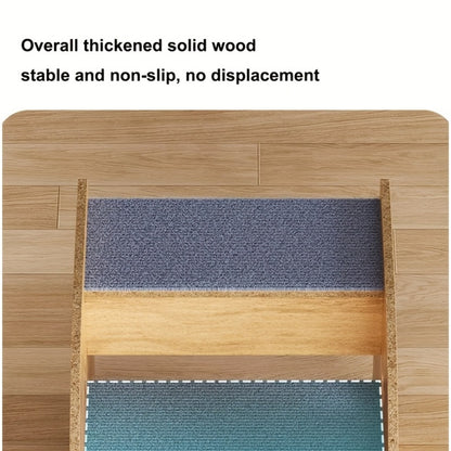 Wooden Pet Stairs with Non-Slip Soft Steps for Dogs – Portable Dog Ladder for Bed Sofa Couch, Easy Assembly, Space-Saving, Suitable for Small Medium Large Dogs & Cats