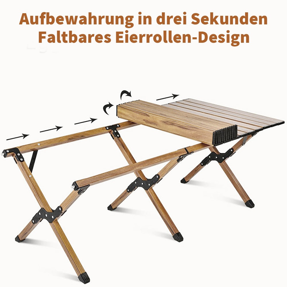 The Portable Folding Camping Table Comes with a Portable Bag, Features a Portable Roll-Up Design, And Is a Portable Foldable Egg Roll Table Suitable for 2 to 6 People. It Has a Compact Storage Capacity And Is Easy to Assemble. It Is Ideal for Indoor