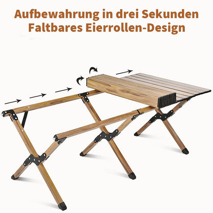 The Portable Folding Camping Table Comes with a Portable Bag, Features a Portable Roll-Up Design, And Is a Portable Foldable Egg Roll Table Suitable for 2 to 6 People. It Has a Compact Storage Capacity And Is Easy to Assemble. It Is Ideal for Indoor