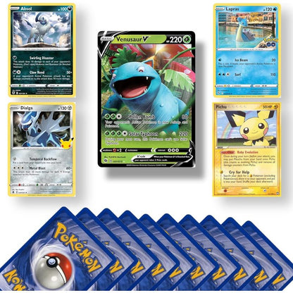 Genuine Pokémon Card Bundle, 20 Cards Including 4 Holo Rare Cards and 1 Ultra Rare EX, V, GX, VMAX, or VSTAR Card