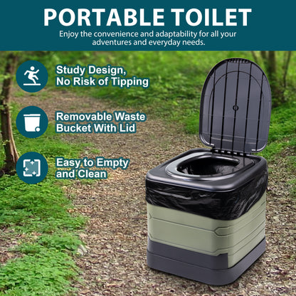 24L Portable Camping Toilet – Compact Outdoor Travel Potty Loo for Caravan, Folding Toilet, Fishing, Hiking, Festivals & Picnics – Lightweight, Easy-Clean Design