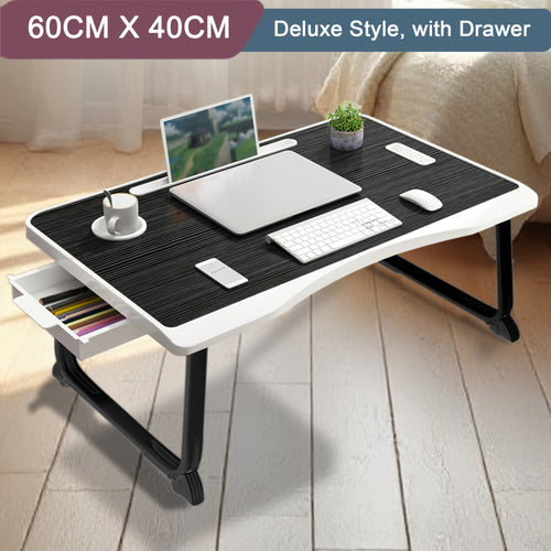 Laptop Bed Table, The Bed Desk for Work Relaxation, Laptop Tray for Bed, Foldable Legs, Tablet Holder, Laptop Stand for Bed, Cup Holder, Laptop Bed Desk for Working on Bed/Breakfast/Sofa