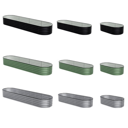 Extra Large Raised Beds for Garden, Oval Planter Box with Plant Climbing Frame, Outdoor Raised Planters for Vegetables, Flowers & Herbs, Bottomless Metal Garden Bed