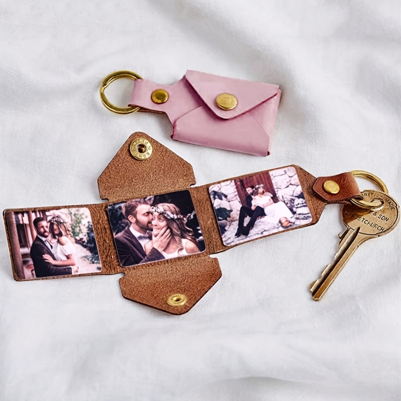 Colorful Custom 1pc-3 Photo Album Foldable Keychain – Handmade Personalized Romantic Photo Album Keychain – Gift for Boyfriend/Girlfriend, Cute, Charming, Kawaii, Millennium Style, Fashionable, Anniversary, Valentine's Day, Mother's Day