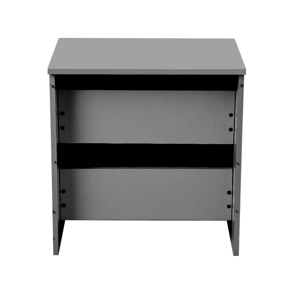 2 Drawer Wooden Bedroom Bedside Cabinet No Handle Storage Nightstand Side Table, Wooden Nightstand with 2 Storage Drawers, Sturdy Modern Sofa Side End Table Chest of Drawers Cabinet for Bedroom, Living Room, 32x30x41 cm, Grey