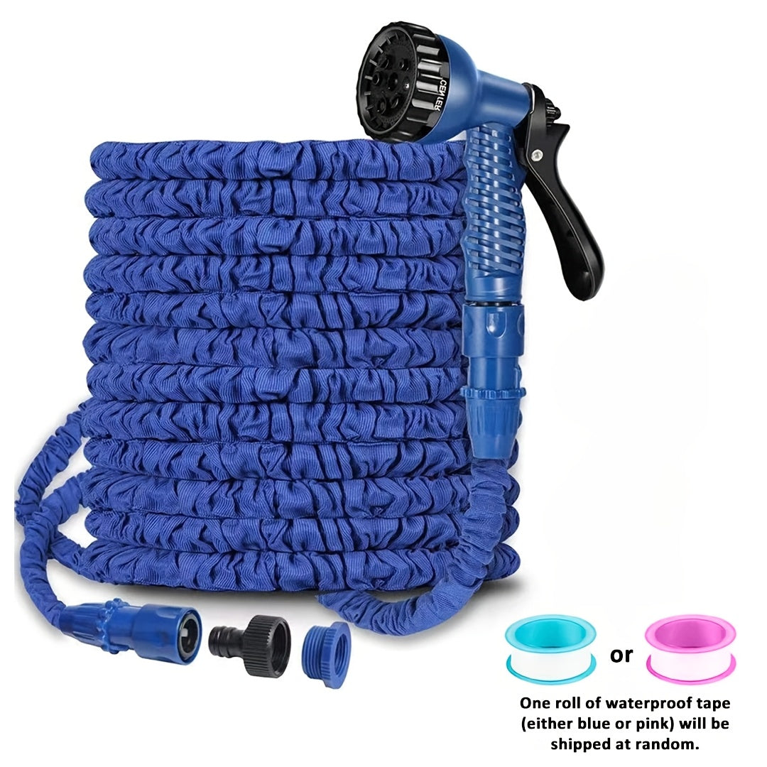 100ft Expandable Garden Hose Pipe, Flexible Expanding Magic Hose with 3/ 4", 1/ 2" Fittings, Garden Hose with 7 Function Spray Nozzle