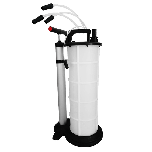 White 9L Manual Vacuum Oil Pump Extractor Suitable for Extracting Engine Oil Brake Fluid And Lubricating Oil From Machines And Cars Water In Fish Tanks And More