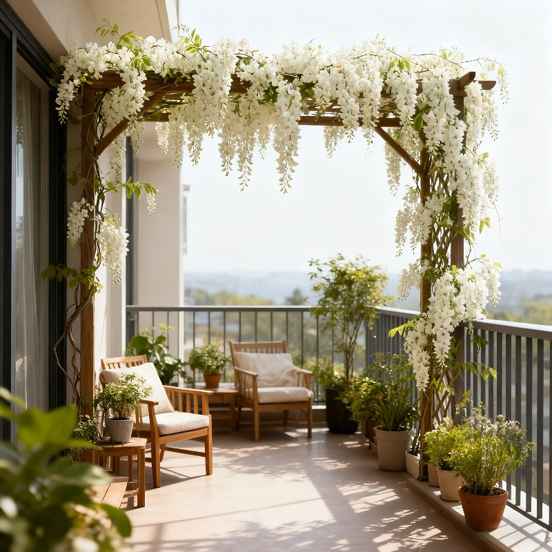 50pcs Artificial Wisteria Flowers, Wedding Party Home Decoration Wisteria Flower Garlands