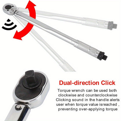 1/2-Inch Drive Torque Wrench Set, 28-210 Nm Dual-Direction Adjustable, Precision Tool for Automotive and Mechanical Use