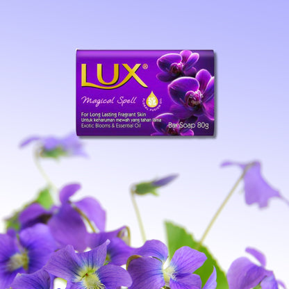 Lux Soap Bars Beauty Soap Collection - 5 Soap Bars (Soft Touch, Magical Spell, Bright Impress, Aqua Sparkle & Velvet Touch) 80g each