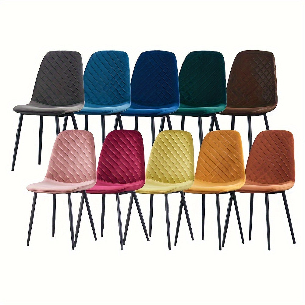 A Set of 2 Or 4 Velvet Dining Chairs with Metal Legs, Fabric Upholstered Seats, Modern Style Dining Chairs, Living Room Side Chairs