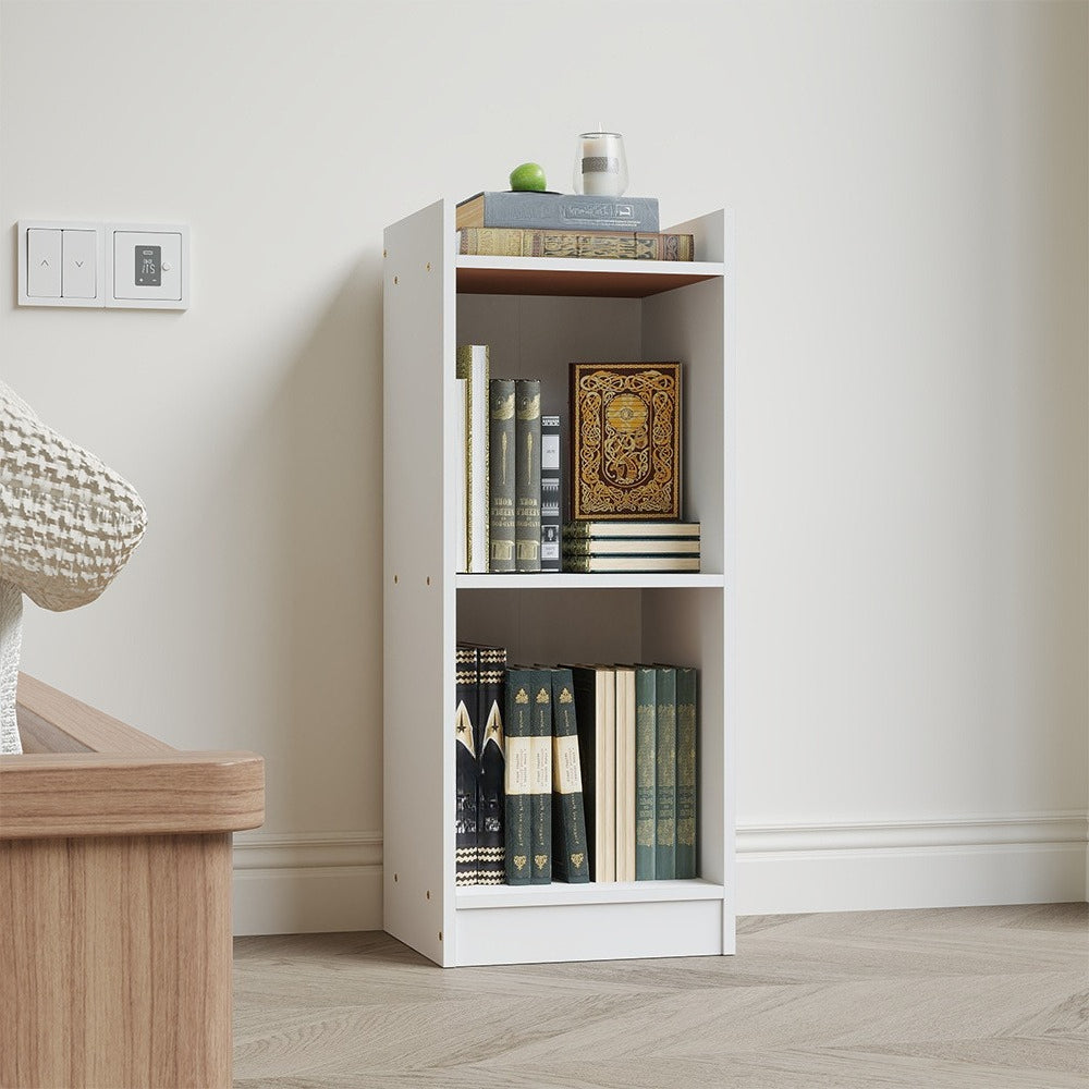 Modern White Wooden Bookcase – Tall & Skinny Bookshelf 2/3/4 Cube Shelves Shelving Storage Unit, Open Shelf Bookshelf For Office Living Room Bedroom Storage Organization