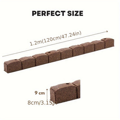 Nicoman Roman Castle Stone Garden Border 4-ft Rubber Landscape Edging Section 120cm