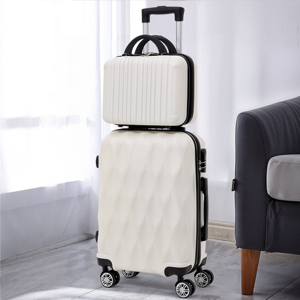 2-Piece Rolling Luggage Set, Travel Suitcase Set with Small Carry-On Case, Versatile Luggage for Daily Travel & Vacation, Sturdy Lightweight Luggage Set with 360° Wheels, Spinner Luggage Set, 20inch+14inch