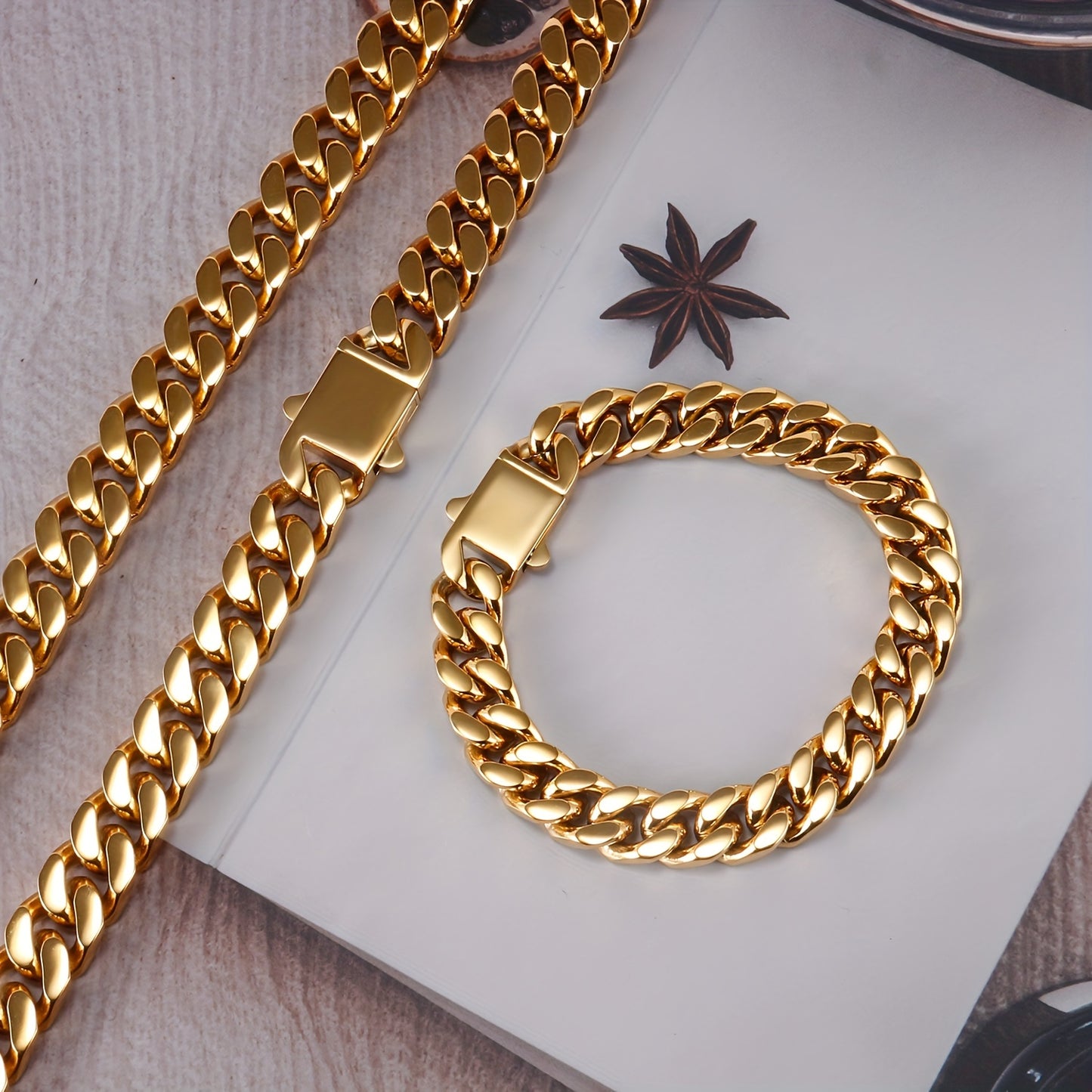 304L 304L Stainless Steel Men'S Bracelet Hip Hop 8.10.12Mm Glossy Spring Buckle Cuban Chain Plated 18K Gold Plated Real Golden Easy All-Matching Bracelet Hip Hop Jewelry