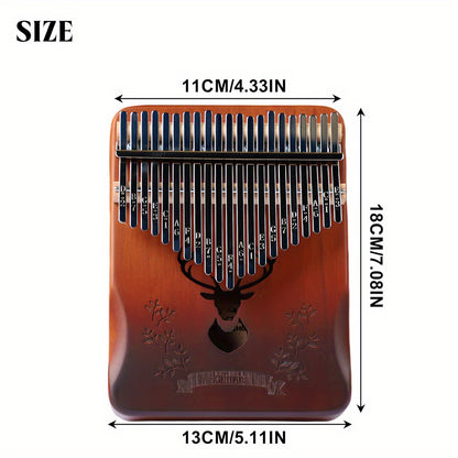 21 Keys Thumb Piano Kalimba set with Tuning Hammer & Accessories - Elegant Acoustic Musical Instrument for Beginners, Includes Storage Bag, Durable Wooden Construction, Perfect Holiday Gift, Musical Instruments