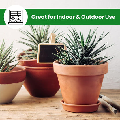 Clay Pots for Plants with Saucer - Terracotta Plant Pots with Drainage Hole, Pots for Plants for Indoor/Outdoor Use