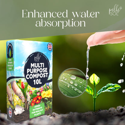 Pelle & Sol 10/20/40/50/60Ltr Multi Purpose Compost - Compost for Outdoor Plants & Soil for Plants Indoors - Potting Soil for Pots Plants Outdoor - All Purpose Nutrient Rich Fertiliser, Houseplant Potting Mix