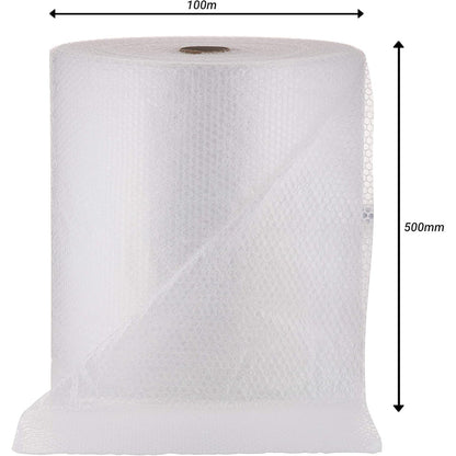 Huge Bubble Cushioning Wrap Roll | 500mm Width x 100 Metre Length | Bubble Cushioning Wrap for Moving Boxes and Shipping - High-Density Polyethylene Material, Protects Surfaces During Packing and Transportation, Protective Packaging| Rubberized Texture |D