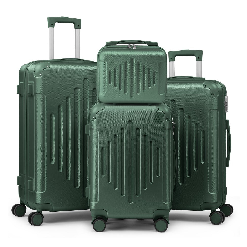 4 Piece Hard Shell Suitcase Set 12 20 24 28 Inch Lightweight Luggage with 360 Spinner Wheels Corner Guards Travel Cases