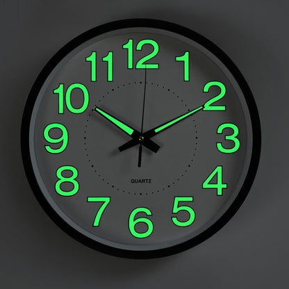 12" Luminous Wall Clock Glow in The Dark Wall Clock Silent Quartz Wall Clocks Non Ticking Sweep Movement, Easy To Read, Perfect for Living Room, Bedroom, Kitchen, Office, Study Room, Dining Room, Halloween Christmas Gifts, Birthday Gifts