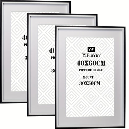 40x60cm(15.7x23.6inch) Wooden Boxed Picture Frames Set Of 3 with Mounts for 30x50cm, 60x40cm Poster Frame with Acid Free Mount for 30X50 Print.WHITE, BLACK, NATURE WOOD, BLACK/WHITE 2TONE, WOOD/WHITE 2TONE TOTAL 5 COLORS AVILABLE