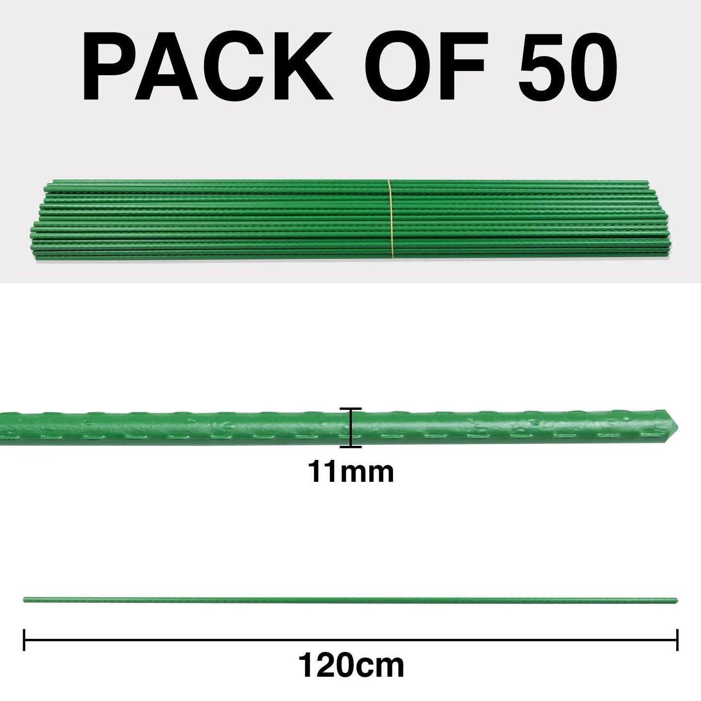 Woodside Garden Plant Stakes – PE Coated Steel Support Poles for Flowers, Veg & Climbing Plants, Outdoor Plant Support Set