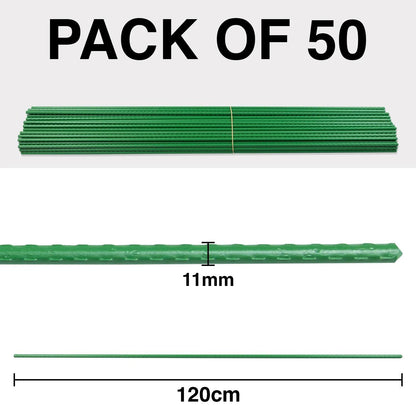 Woodside Garden Plant Stakes – PE Coated Steel Support Poles for Flowers, Veg & Climbing Plants, Outdoor Plant Support Set