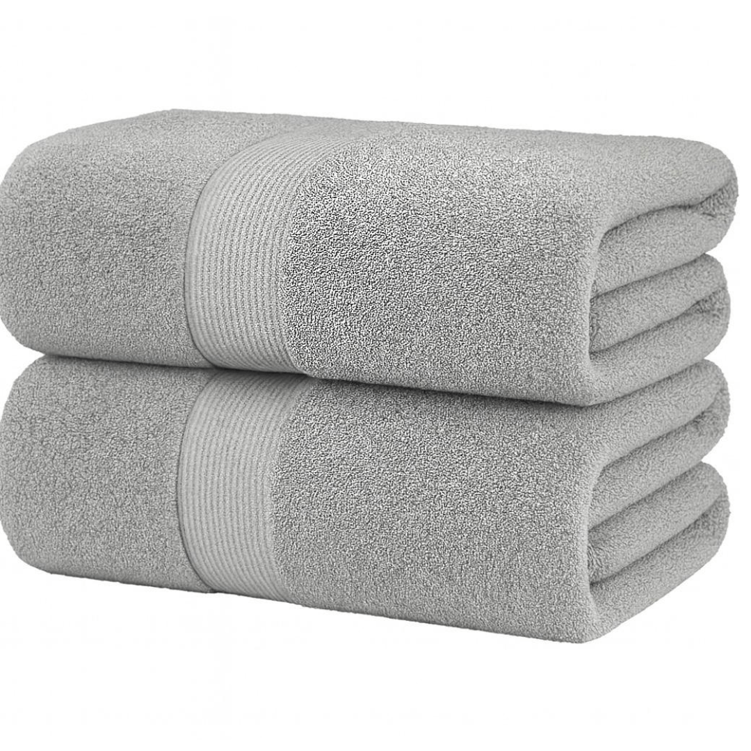 Pack of 2 Cotton Bath Sheets (75×145 cm), Soft, Absorbent & Machine Washable, Ideal for Bathroom, Gym or Daily Use