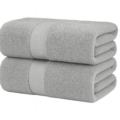 Pack of 2 Cotton Bath Sheets (75×145 cm), Soft, Absorbent & Machine Washable, Ideal for Bathroom, Gym or Daily Use
