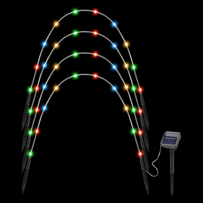 Solar Garden Lights Set of 4, LED Pathway Stakes for Outdoor Yard Lighting, Patio Landscape Illumination, Lawn and Garden Decoration, Waterproof Solar Powered Lights for Walkways, Pathways, Backyard, Energy-Efficient Outdoor Lighting, Durable and Easy to